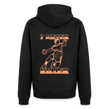 Équipe de handball, club, entraîneur, entraîneur, joueur - Veste à capuche bio Premium Unisexe - noir - Dos - Nico (187cm)