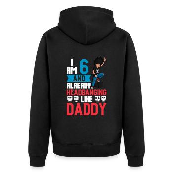 I'm 6 - Young Rocker - Unisex Premium Organic Zip Hoodie - black - Back - Nico (187cm)