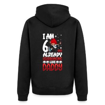 I'm 6 - Girl Rocker - Unisex Premium Organic Zip Hoodie - black - Back - Nico (187cm)