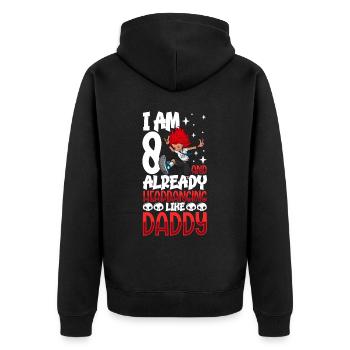 I'm 8 - Girl Rocker - Unisex Premium Organic Zip Hoodie - black - Back - Nico (187cm)