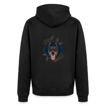 Golden Dog Doberman - Unisex Premium Organic Zip Hoodie - black - Back - Nico (187cm)