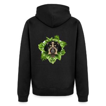 Tropical Deutsch Drahthaar - Unisex Premium Bio Zip Hoodie - Schwarz - Hinten - Nico (187cm)