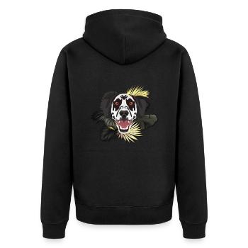 Golden Dog Dalmatian - Unisex Premium Organic Zip Hoodie - black - Back - Nico (187cm)