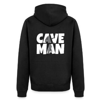 Höhlenmensch Cave Man Höhle Caving Höhlenwandern - Unisex Premium Organic Zip Hoodie - black - Back - Nico (187cm)