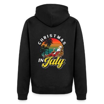 Weihnachten im juli Noël en juillet Humour Père Noël - Veste à capuche bio Premium Unisexe - noir - Dos - Nico (187cm)