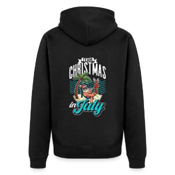 L’équipe Weihnachten Im Juli Noël en juillet Père Noël - Veste à capuche bio Premium Unisexe - noir - Dos - Nico (187cm)