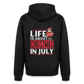 La vie, c’est Noël en juillet Père Noël - Veste à capuche bio Premium Unisexe - noir - Dos - Nico (187cm)