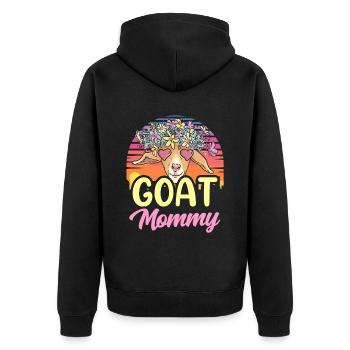 Chèvres Maman Fille Chèvre domestique Chèvre Animal - Veste à capuche bio Premium Unisexe - noir - Dos - Nico (187cm)