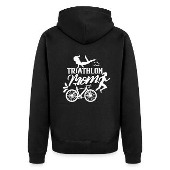 Triathlon Mama Triathlete Triathlete Triathlons - Unisex Premium Organic Zip Hoodie - black - Back - Nico (187cm)