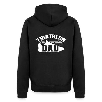 Triathlon Papa Triathlète Triathlons Triathlète - Veste à capuche bio Premium Unisexe - noir - Dos - Nico (187cm)