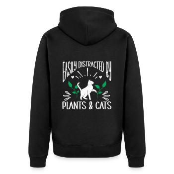 Pflanzen Gartenarbeit Gärtner Landschaftsarchitekt - Unisex Premium Bio Zip Hoodie - Schwarz - Hinten - Nico (187cm)