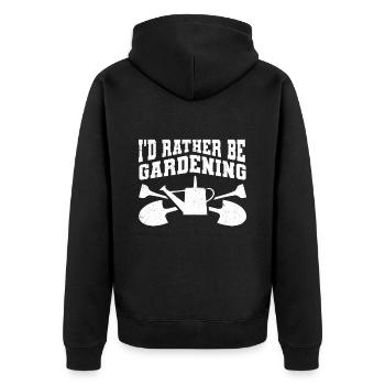 Pflanzen Gartenarbeit Gärtner Landschaftsarchitekt - Unisex Premium Bio Zip Hoodie - Schwarz - Hinten - Nico (187cm)