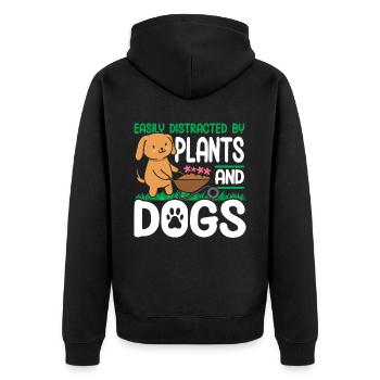 Pflanzen Gartenarbeit Gärtner Landschaftsarchitekt - Unisex Premium Bio Zip Hoodie - Schwarz - Hinten - Nico (187cm)
