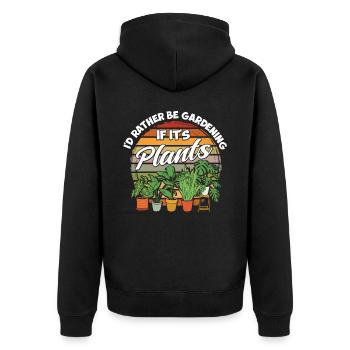 Pflanzen Gartenarbeit Gärtner Landschaftsarchitekt - Unisex Premium Bio Zip Hoodie - Schwarz - Hinten - Nico (187cm)