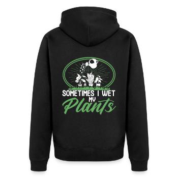 Pflanzen Gartenarbeit Gärtner Landschaftsarchitekt - Unisex Premium Bio Zip Hoodie - Schwarz - Hinten - Nico (187cm)