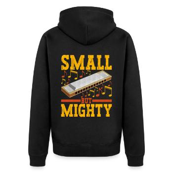 Harmonika Mundharmonika - Unisex Premium Bio Zip Hoodie - Schwarz - Hinten - Nico (187cm)
