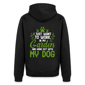Pflanzen Gartenarbeit Gärtner Landschaftsarchitekt - Unisex Premium Bio Zip Hoodie - Schwarz - Hinten - Nico (187cm)