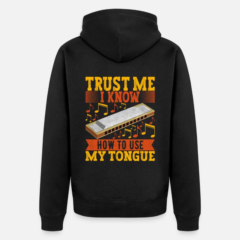 Harmonica Harmonica - Unisex Premium Organic Zip Hoodie - black