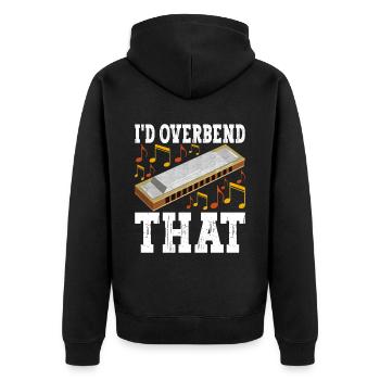 Harmonika Mundharmonika - Unisex Premium Bio Zip Hoodie - Schwarz - Hinten - Nico (187cm)