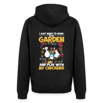 Pflanzen Gartenarbeit Gärtner Landschaftsarchitekt - Unisex Premium Bio Zip Hoodie - Schwarz - Hinten - Nico (187cm)