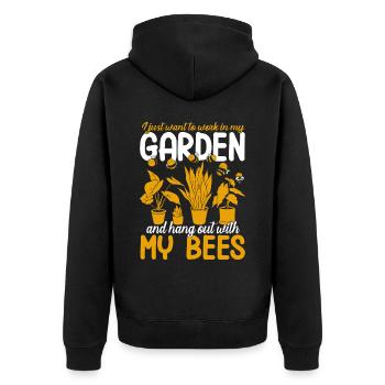 Pflanzen Gartenarbeit Gärtner Landschaftsarchitekt - Unisex Premium Bio Zip Hoodie - Schwarz - Hinten - Nico (187cm)