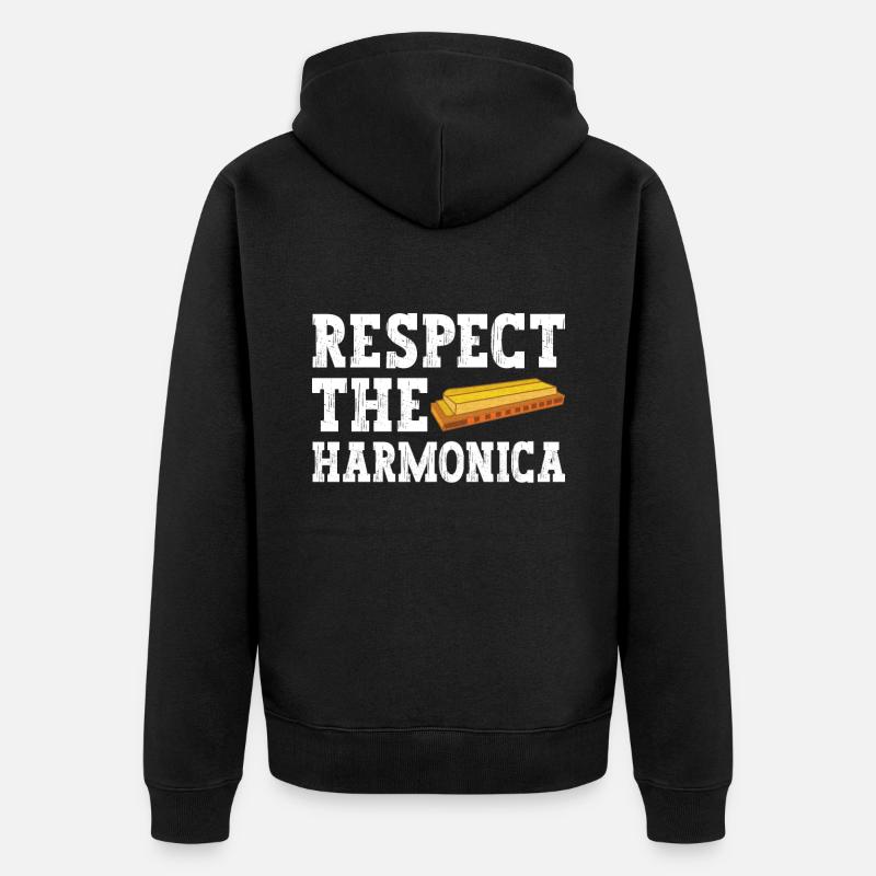 Harmonica Harmonica - Unisex Premium Organic Zip Hoodie - black