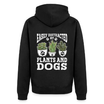 Pflanzen Gartenarbeit Gärtner Landschaftsarchitekt - Unisex Premium Bio Zip Hoodie - Schwarz - Hinten - Nico (187cm)