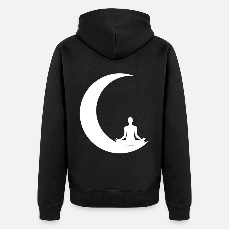 Crescent Moon - Yoga - - Veste à capuche bio Premium Unisexe - noir