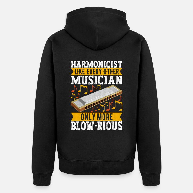 Harmonica Harmonica - Unisex Premium Organic Zip Hoodie - black