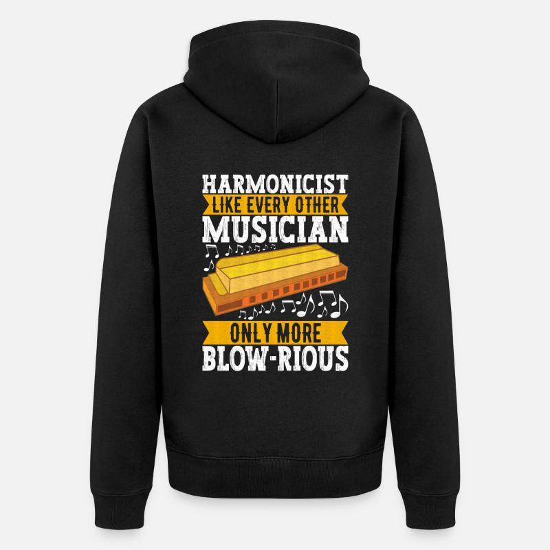 Harmonica Harmonica - Unisex Premium Organic Zip Hoodie - black