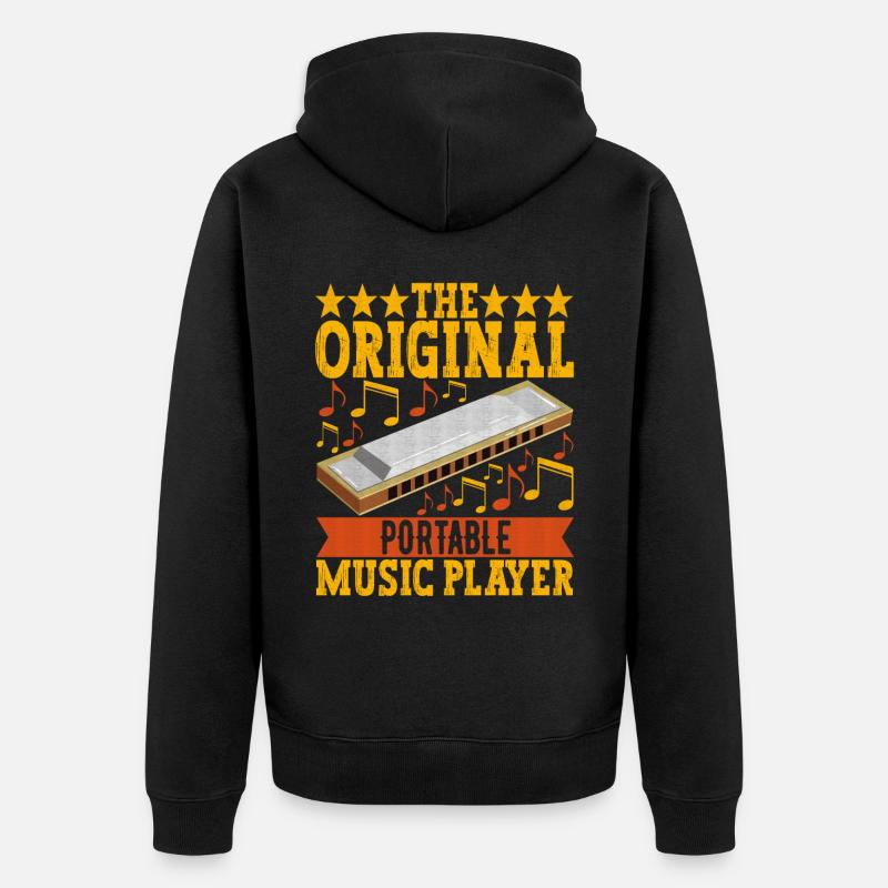 Harmonica Harmonica - Unisex Premium Organic Zip Hoodie - black