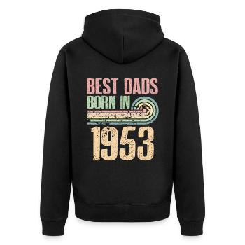 The best fathers were born in 1953, 70 years old, - Unisex Premium Organic Zip Hoodie - black - Back - Nico (187cm)
