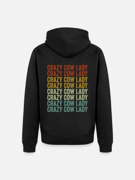Crazy Cow Lady Cow Lady Cow Lovers kvinner L - Premium økologisk unisex-hettejakke - svart