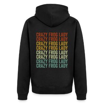 Crazy Frog Lady Frog Lady Frog Lover - Unisex Premium Organic Zip Hoodie - black - Back - Nico (187cm)