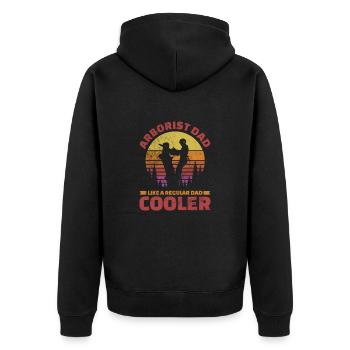 Arborist father Tree climber Arborist gift - Unisex Premium Organic Zip Hoodie - black - Back - Nico (187cm)