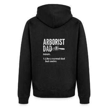 Arborist father Tree climber Arborist gift - Unisex Premium Organic Zip Hoodie - black - Back - Nico (187cm)