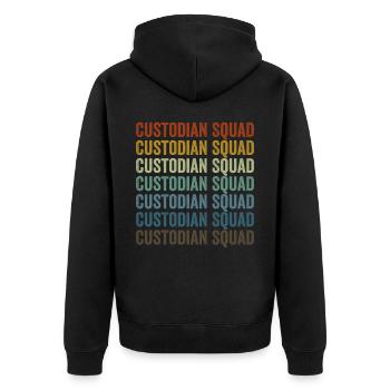 Caretaker Squad School Caretaker Squad Most - Unisex Premium Organic Zip Hoodie - black - Back - Nico (187cm)