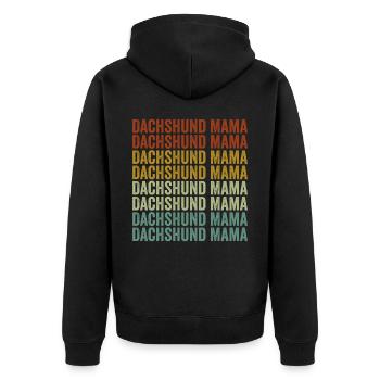 Dackel Mama Dackelliebhaber Dackel Mama Hundeliebh - Unisex Premium Bio Zip Hoodie - Schwarz - Hinten - Nico (187cm)