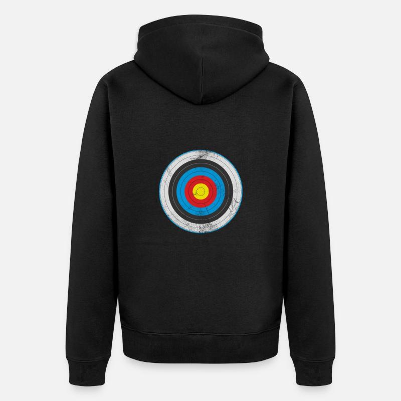 Bogenschiessen Bogenschütze Bogen Pfeil Geschenk - Unisex Premium Bio Zip Hoodie - Schwarz