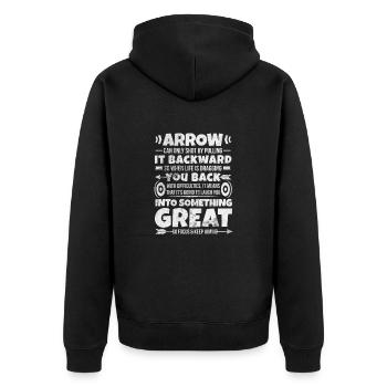Archery Archer Archer Arrow Gift - Unisex Premium Organic Zip Hoodie - black - Back - Nico (187cm)