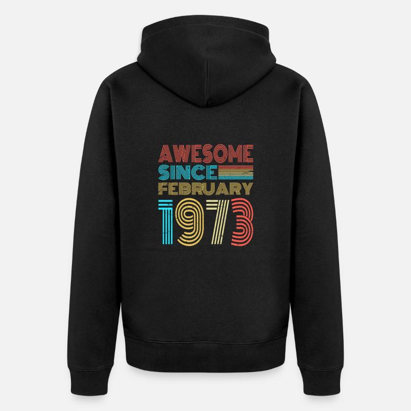 Février 1973 - Veste à capuche bio Premium Unisexe - noir