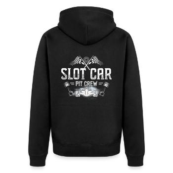 Slot Car Pit Crew - Slot Car - Unisex Premium Bio Zip Hoodie - Schwarz - Hinten - Nico (187cm)