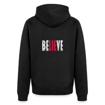 Atheist Atheismus Anti Religion Gott Geschenk - Unisex Premium Bio Zip Hoodie - Schwarz - Hinten - Nico (187cm)