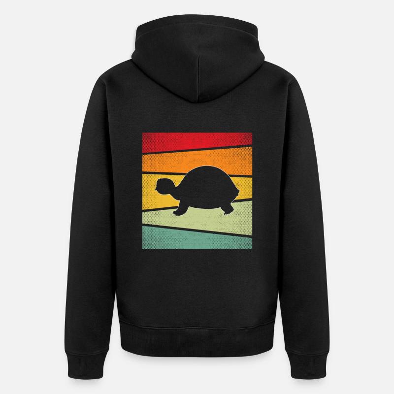 Tortue Rétro - Veste à capuche bio Premium Unisexe - noir