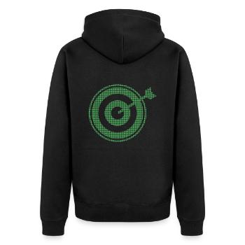 Darts - Unisex Premium Bio Zip Hoodie - Schwarz - Hinten - Nico (187cm)