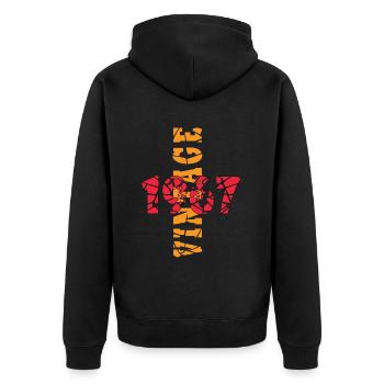Hergestellt 1967, Geboren 1967 Geburtstag - Unisex Premium Bio Zip Hoodie - Schwarz - Hinten - Nico (187cm)