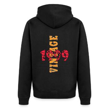 1999 Jahrgang Geburtstagsgeschenk - Unisex Premium Bio Zip Hoodie - Schwarz - Hinten - Nico (187cm)