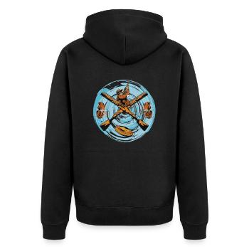 Target shooting Clay pigeons Clay pigeon shooting - Unisex Premium Organic Zip Hoodie - black - Back - Nico (187cm)