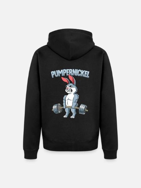 Pumpernickel Bodybuilding Fitness Gym - Unisex Premium Bio Zip Hoodie - Schwarz
