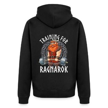 Viking Ragnarök Bodybuilding Fitness Gym - Veste à capuche bio Premium Unisexe - noir - Dos - Nico (187cm)